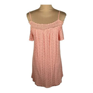 JOLT Off The Shoulder Lace Peach Color Dress Medium